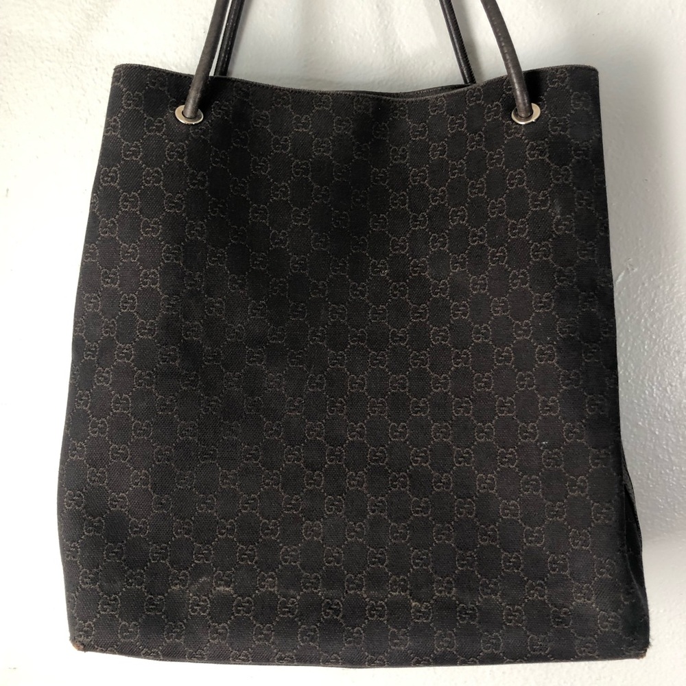 Gucci Black Monogram Tote Bag